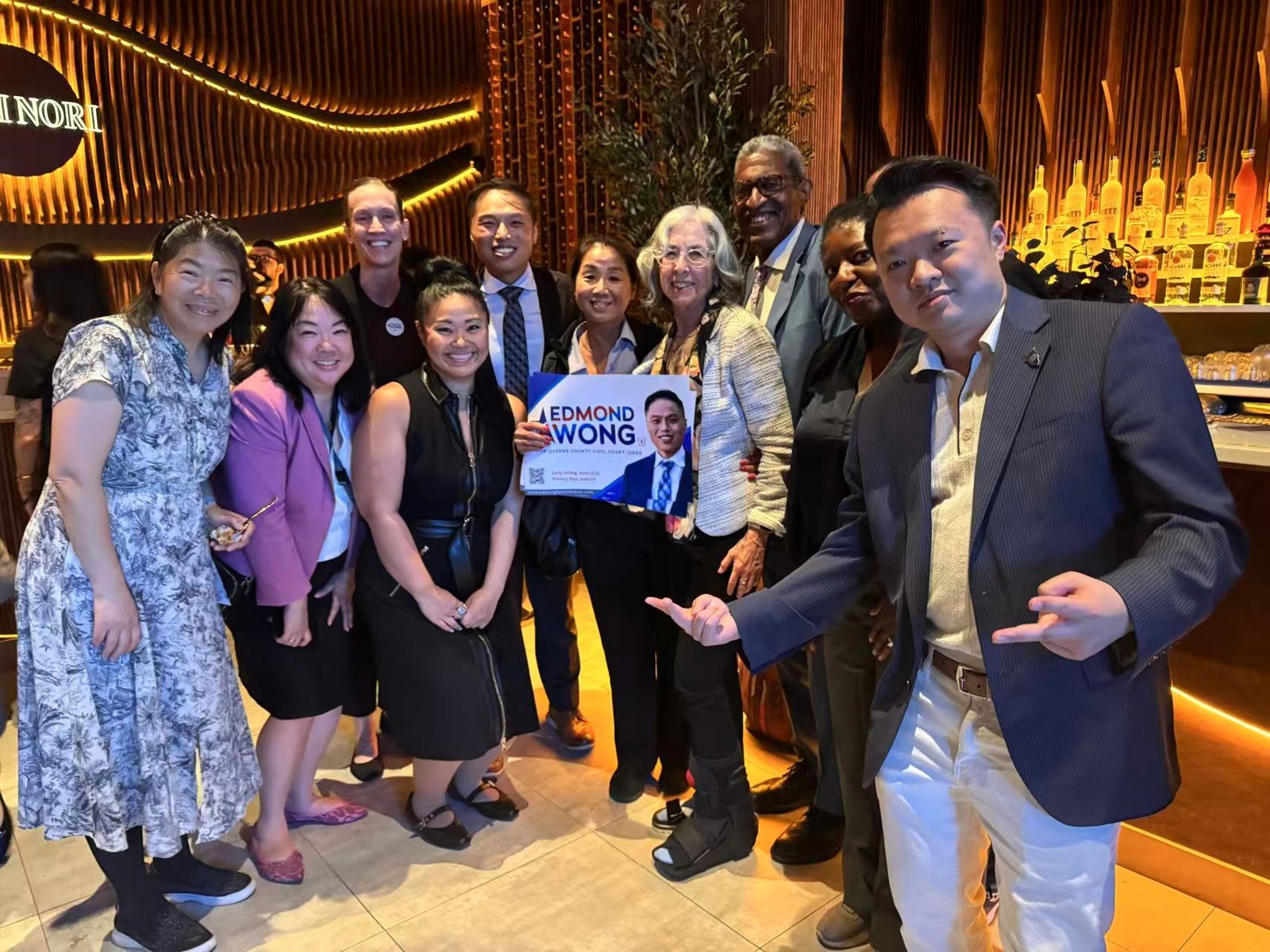 Community supporters at a fundraiser for the Edmond Wong campaign