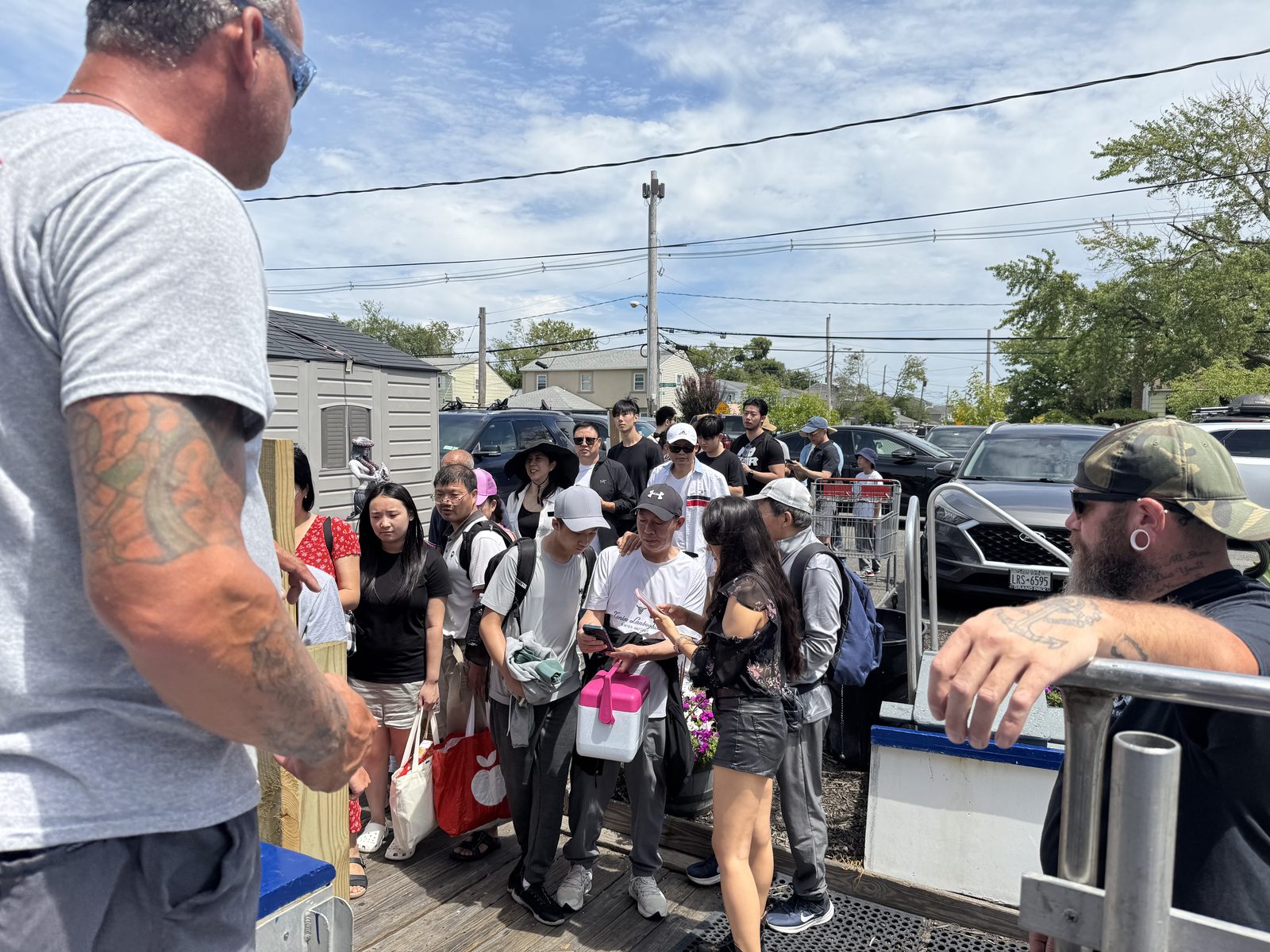 Checking in and boarding at the Freeport dock