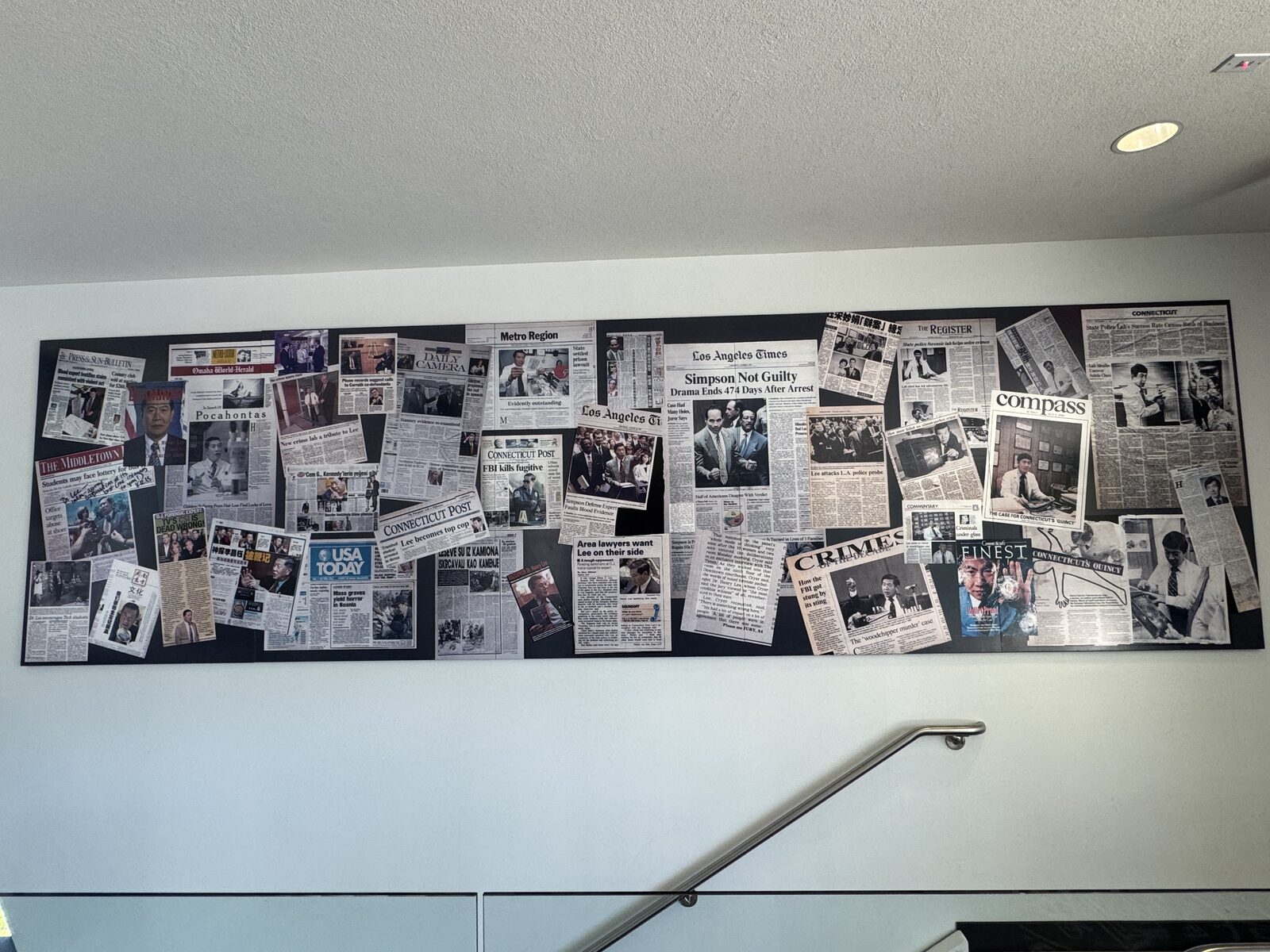 Dr. Lee's case archive wall