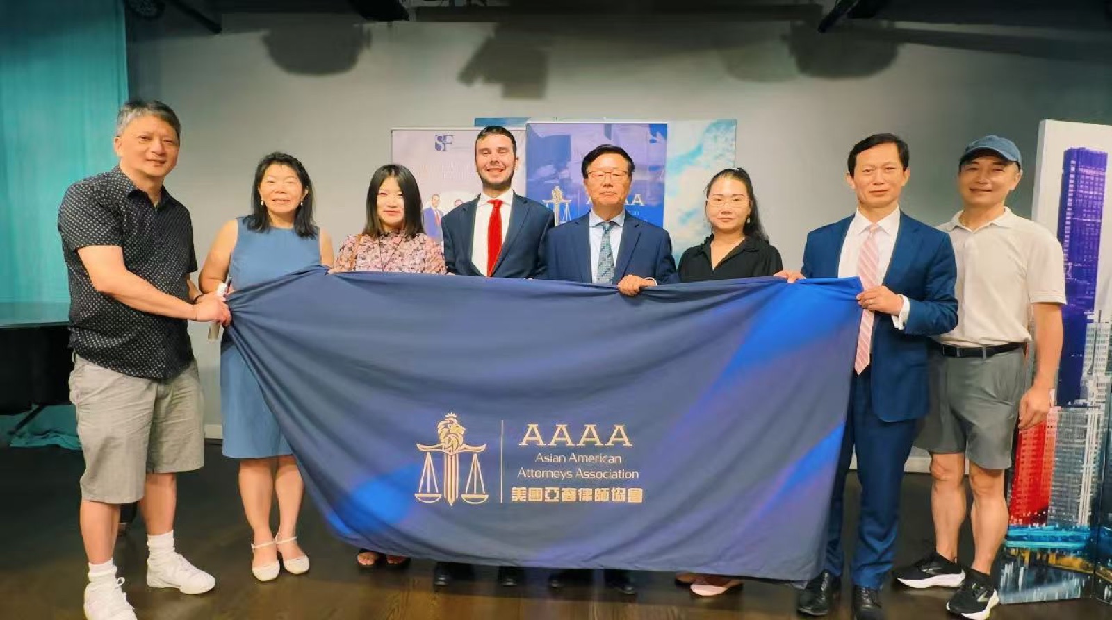A group photo with guests and community leaders